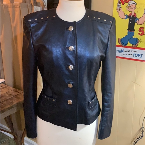 escada leather jacket